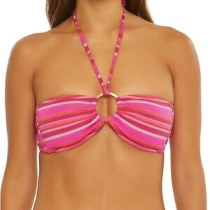 Trina Turk Marai Ring Bandeau Bikini Top-Adjustable Size 8